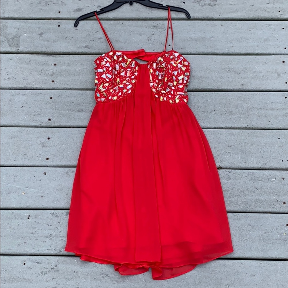 Red beaded dress